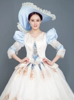 Blue Puff Sleeve Light Champagne Hem Lace Embroidery Classical Court Party Lolita Prom Dress 13 Blue Puff Sleeve Light Champagne Hem Lace Embroidery Classical Court Party Lolita Prom Dress -MIMY Lolita Shop 4 500x672 757