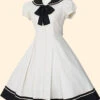 Retro Navy Collar Bowknot School Lolita Short Sleeve Dress -MIMY Lolita Shop 4 500x672 798
