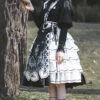 Eye Of Red Heart Series OP Retro Stitching Gothic Lolita Long Sleeve Dress