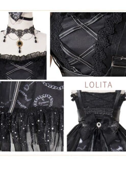 The Vampire Diaries Series JSK Darkness Gothic Lolita Sling Dress -MIMY Lolita Shop 4 500x672 89