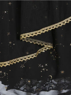 Constellation Black Short Sleeves Stylish Gothic Lolita Sling Dress -MIMY Lolita Shop 4 500x672 90