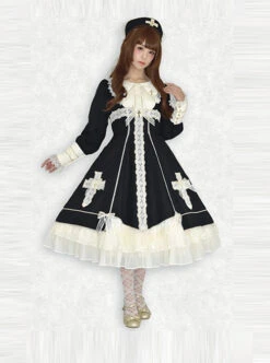 Maria Crucifix Series Long Sleeve Gothic Lolita Dress -MIMY Lolita Shop 5 500x672 114
