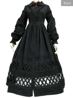 Lovely Long Sleeves Red Bow Cotton Lolita Dress -MIMY Lolita Shop 5 500x672 129