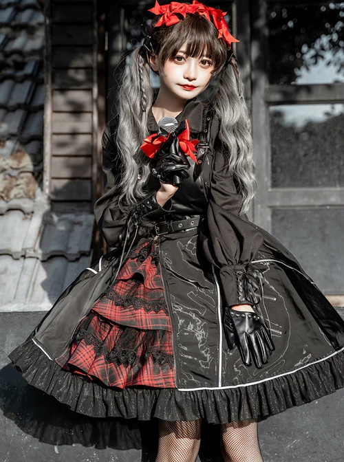 Dimly Light Series JSK Rock Cyberpunk Gothic Lolita Sling Dress 3 Dimly Light Series JSK Rock Cyberpunk Gothic Lolita Sling Dress