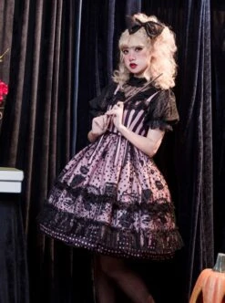 Striped Witch Cat Print Detachable Black Star Lace Net Yarn Halloween Gothic Lolita Sleeveless Dress 24 Striped Witch Cat Print Detachable Black Star Lace Net Yarn Halloween Gothic Lolita Sleeveless Dress -MIMY Lolita Shop 5 500x672 134