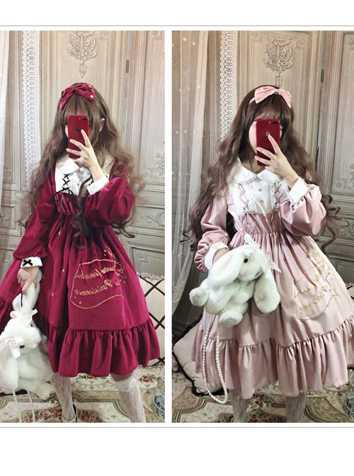 Palace Style Retro Lace Long Sleeve Red Gothic Lolita Dress 4 Palace Style Retro Lace Long Sleeve Red Gothic Lolita Dress - Image 2