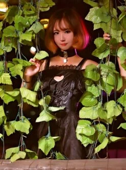 Ember Series Black Sexy Chest Love Hollow Lace-Up Slim Fit Irregular Hem Gothic Lolita Sleeveless Dress