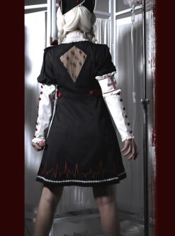 Scarlet Cross Series OP Short Style Blood Printing Halloween Nurse Gothic Lolita Long Sleeve Dress -MIMY Lolita Shop 5 500x672 161