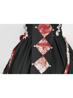 Elegant Small Square Collar Detachable Rose Ornament Pearl Bubble Long Sleeve Front Short Back Long Gothic Lolita Dress -MIMY Lolita Shop 5 500x672 164
