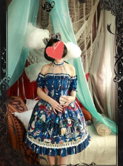 Magic Tea Party Circus Girl Series Sweet Lolita Short Sleeve And Sleeveless Dress Two Ways -MIMY Lolita Shop 5 500x672 167