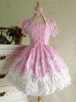 Cute Lace Elegant Sweet Lolita Short Sleeves Dress 13 Cute Lace Elegant Sweet Lolita Short Sleeves Dress -MIMY Lolita Shop 5 500x672 189
