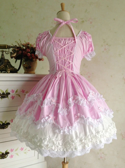 Cute Lace Elegant Sweet Lolita Short Sleeves Dress 8 Cute Lace Elegant Sweet Lolita Short Sleeves Dress - Image 6