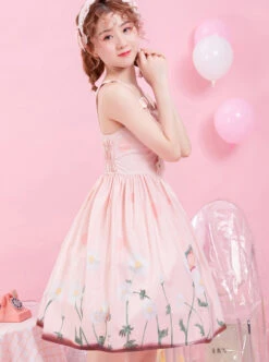 Daisy Series JSK Printing Bowknot Sweet Lolita Sling Dress -MIMY Lolita Shop 5 500x672 192