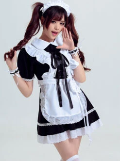 Black Cosplay Maid Costume Maid Dress Set -MIMY Lolita Shop 5 500x672 196