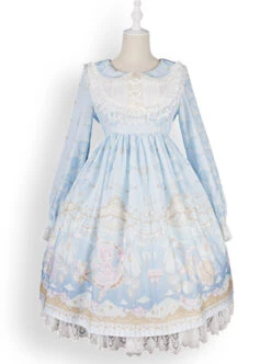 Ballet Rabbit Series OP Doll Collar Sweet Lolita Long Sleeve Dress -MIMY Lolita Shop 5 500x672 197