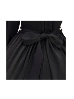 Master Reaper And Black Maid Series OP V-Neck Double Pleated Lace Flower Buttons Gold Rose Embroidery Simple Black Gothic Lolita Long Sleeve Dress -MIMY Lolita Shop 5 500x672 20
