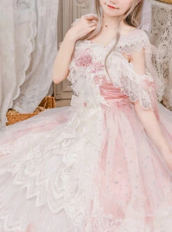 Crystalline Phantom Series Tea Party Sweet Lolita Pink Dress -MIMY Lolita Shop 5 500x672 200