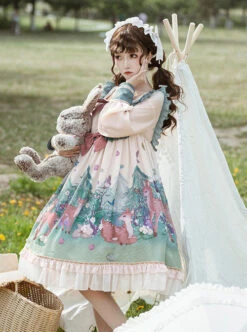 The Small Fawn Series OP Printing Sweet Lolita Long Sleeve Dress -MIMY Lolita Shop 5 500x672 211