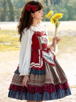Berry Icing Series JSK Retro Pastoral Sweet Lolita Sling Dress -MIMY Lolita Shop 5 500x672 226