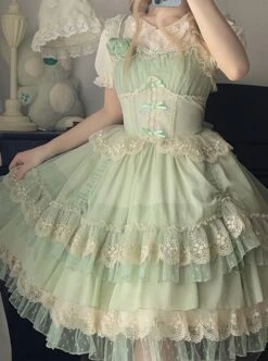 Annie Tea Party Series Ribbon Bowknot Princess Style Gorgeous Lace Girl Dreamy Sweet Lolita Sleeveless Dress 10 Annie Tea Party Series Ribbon Bowknot Princess Style Gorgeous Lace Girl Dreamy Sweet Lolita Sleeveless Dress -MIMY Lolita Shop 5 500x672 252