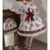 Doll Bear Series OP Doll Collar Cute Bears Printing Sweet Lolita Long Sleeve Dress