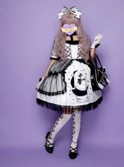 Star Moon Cat Series Sweet Lolita Half Sleeve Dress -MIMY Lolita Shop 5 500x672 264