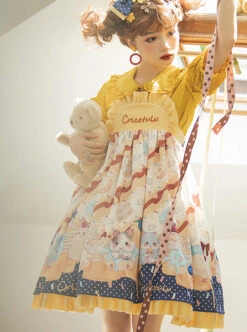 Cute Hamster Printing Yellow JSK Sweet Lolita Sling Dress 14 Cute Hamster Printing Yellow JSK Sweet Lolita Sling Dress -MIMY Lolita Shop 5 500x672 278