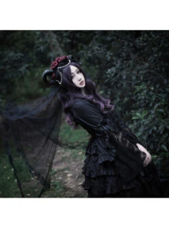 Lilith Series Pure Color Gothic Lolita Long Sleeve Dress -MIMY Lolita Shop 5 500x672 28