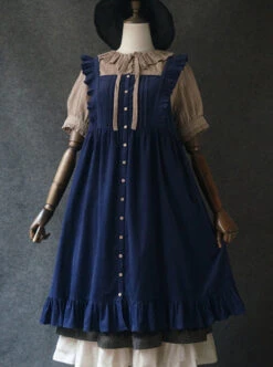 Dark Red Fungus Lace Corduroy Skirt Sweet Lolita Dress -MIMY Lolita Shop 5 500x672 281