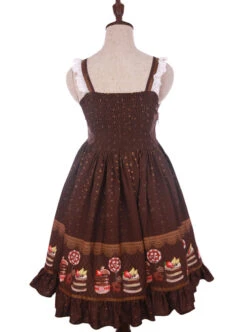 Cake Dessert Chocolate Printing Sweet Lolita Sling Dress -MIMY Lolita Shop 5 500x672 288
