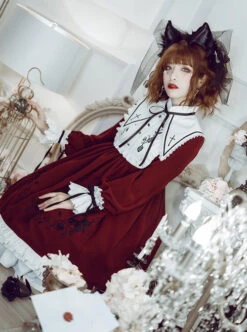Oath Roses Series OP Gothic Lolita Long Sleeve Dress -MIMY Lolita Shop 5 500x672 32