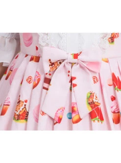 Dessert Printing Sweet Lolita Pink Sling Dress 13 Dessert Printing Sweet Lolita Pink Sling Dress -MIMY Lolita Shop 5 500x672 332