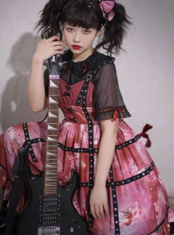 Bomb Strawberry Series JSK Sweet Hot Girl Strawberry Printing Sweet Lolita Red Sling Dress -MIMY Lolita Shop 5 500x672 333