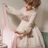 Cute Little Bear Embroidery Bow-Knot Lace Gentle Sweet Lolita Sleeveless Dress -MIMY Lolita Shop 5 500x672 346
