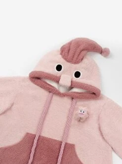 Tuantuan Series Animal Theme Blobfish Childlike Ugly Cute Big Nose Pink Sweet Lolita Hooded Long Sleeves Dress Nightdress -MIMY Lolita Shop 5 500x672 348