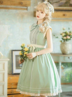 Jungle Letterhead Series Pastoral Style Green Daily Classic Lolita Pure Color Sleeveless Dress 14 Jungle Letterhead Series Pastoral Style Green Daily Classic Lolita Pure Color Sleeveless Dress -MIMY Lolita Shop 5 500x672 366