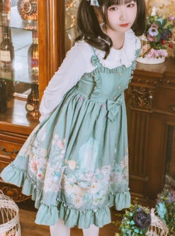 Rabbit Basket Series JSK Ruffle Classic Lolita Sling Dress -MIMY Lolita Shop 5 500x672 393