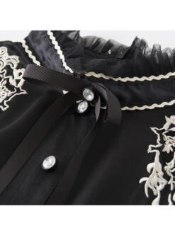Black Retro Embroidery Standing Collar Classic Lolita Long Sleeve Dress 12 Black Retro Embroidery Standing Collar Classic Lolita Long Sleeve Dress -MIMY Lolita Shop 5 500x672 401