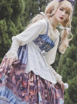 Alice Dark Forest Series JSK High Waist Classic Lolita Sling Long Dress 13 Alice Dark Forest Series JSK High Waist Classic Lolita Sling Long Dress -MIMY Lolita Shop 5 500x672 415