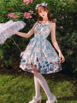 Magic Tea Party War Of Thrones Series Printing Classic Lolita Sling Dress Version 2 -MIMY Lolita Shop 5 500x672 480