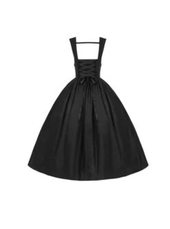 Night Traveller Series Black Breast Support Elegant Big Hemline Noble Simple Classic Lolita Sleeveless Long Dress -MIMY Lolita Shop 5 500x672 482