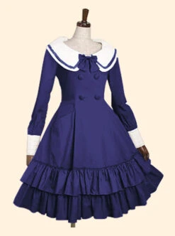 Double Breasted Lapel Long Sleeve Classic Lolita Dress -MIMY Lolita Shop 5 500x672 483