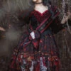 The Queen Of Hearts Series OP Gothic Lolita Printing Long Sleeve Dress