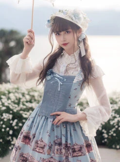 Box Theater Series JSK Printing Embroidery Normal Waist Classic Lolita Sling Dress -MIMY Lolita Shop 5 500x672 507