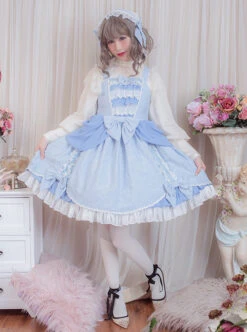 Dressy Dress Series Bowknot High Waist Classic Lolita Sling Dress -MIMY Lolita Shop 5 500x672 511
