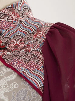 Red-crowned Crane Pattern Chinese Style Classic Lolita Half Sleeve Dress -MIMY Lolita Shop 5 500x672 541