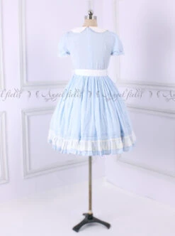 Alice In Wonderland Blue Short Puff Sleeves Classic Lolita Dress -MIMY Lolita Shop 5 500x672 554