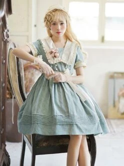 August Night Series Pure Color OP Sailor Collar Lace Cuff Classic Lolita Short Sleeve Dress Set 13 August Night Series Pure Color OP Sailor Collar Lace Cuff Classic Lolita Short Sleeve Dress Set -MIMY Lolita Shop 5 500x672 561