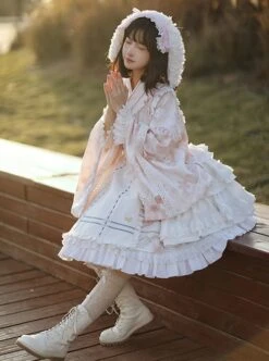 Japanese Ruffled Collar Large Sleeves Bowknot Classic Lolita Long-Sleeved Dress -MIMY Lolita Shop 5 500x672 569
