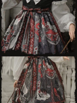 The Witch Image Series Lantern Sleeve OP Darkness Style Loli Halloween Gothic Lolita Long Sleeve Dress -MIMY Lolita Shop 5 500x672 68